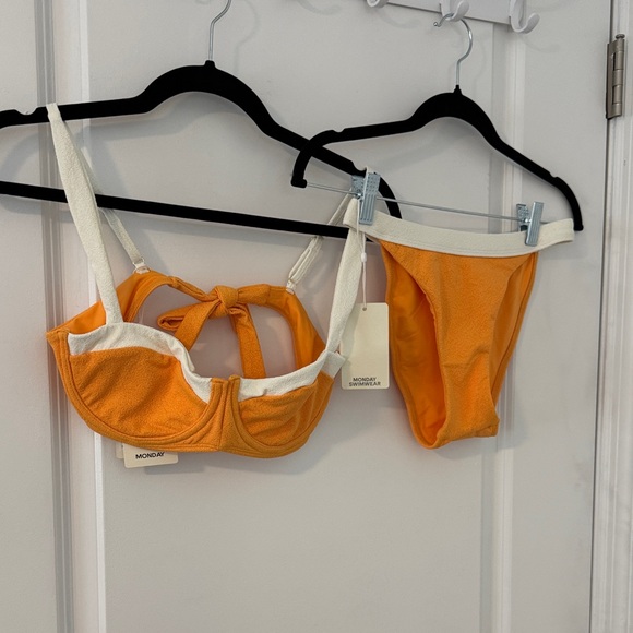 Monday Swimwear Swim Nwt Monday Swimwear Orange And Cream Bikini